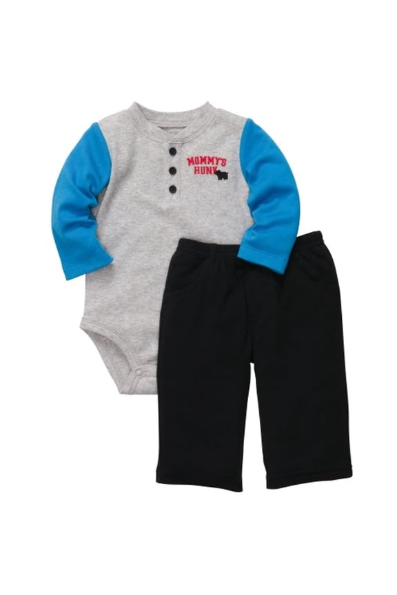 L/S Bodysuit Set - Heather-12 Months