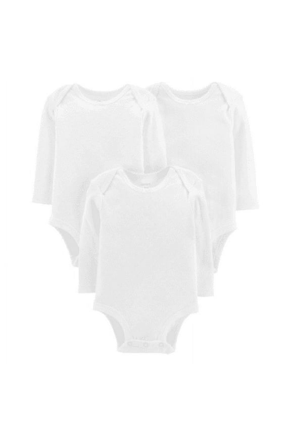 Little Baby Long Sleeve Textured 3 Pack Bodysuits Size 3 Months