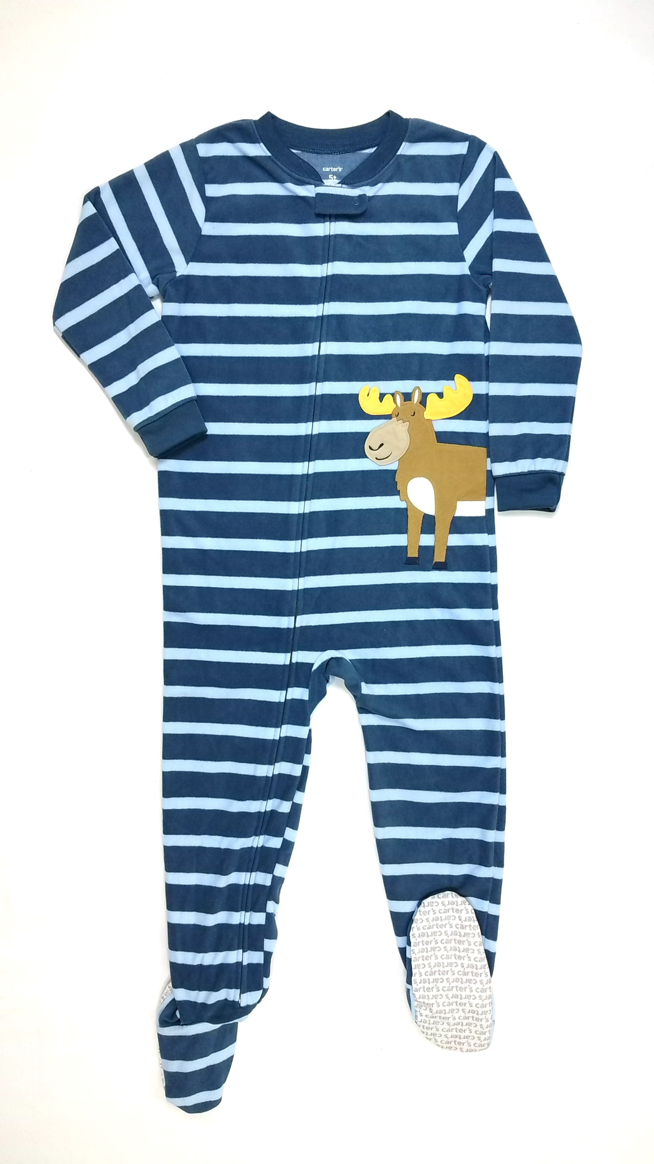 Carter s Little Boys 1 Piece Moose Fleece PJs 4 Toddler