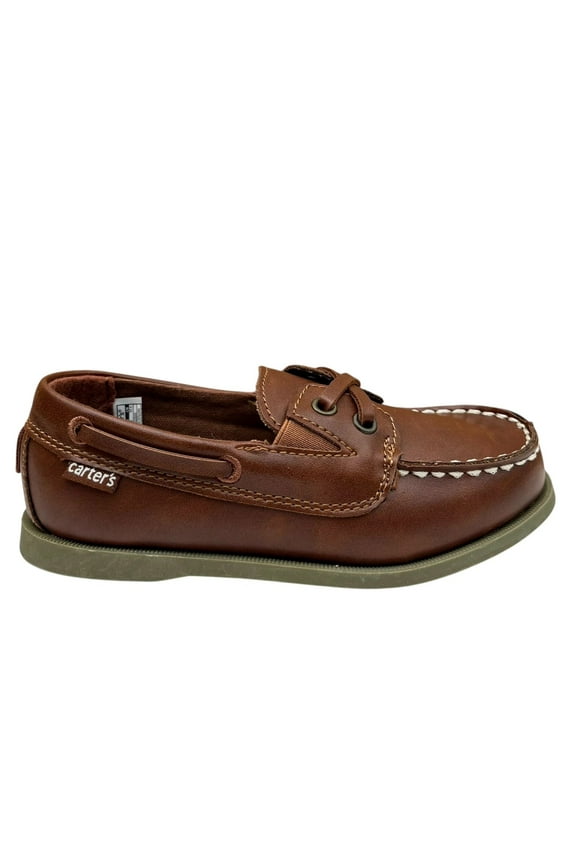 Carters Little Boys Boat Shoes Size 11 Brown Slip-On Casual Classic Style