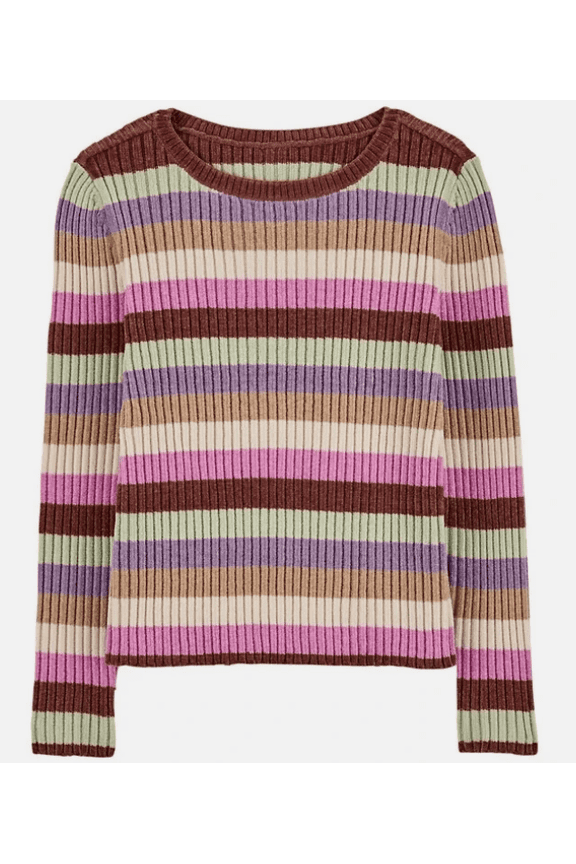 Little Girls Kid Multi Stripe Sweater - Multi Color - Size 6 Kid