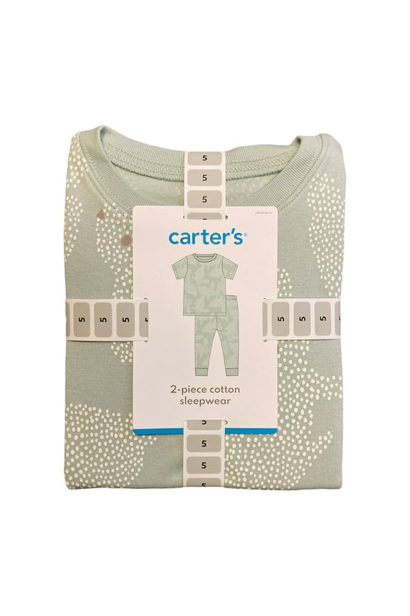 Little and Big Girl's 2 Piece Short Sleeve and Pant Sleepwear Set (Sage Bunny, 5)