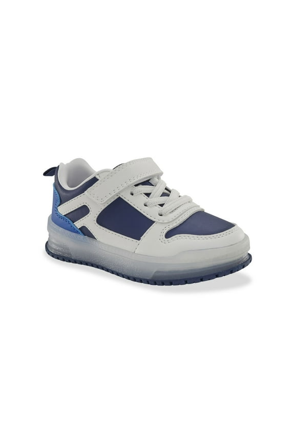 Metro-B White Lighted Boys' Casual Sneakers Color: Navy White Size: 6 T