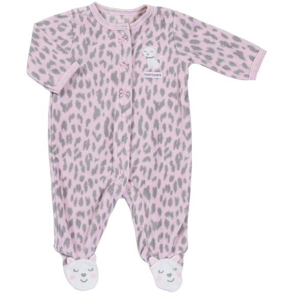 Carter's Micro Snap - Pink Leopard Kitty- 6 Months