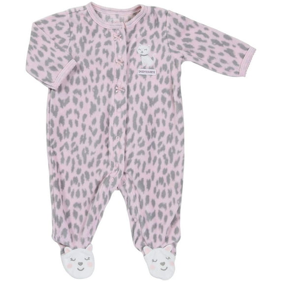 Carter's Micro Snap - Pink Leopard Kitty- 6 Months