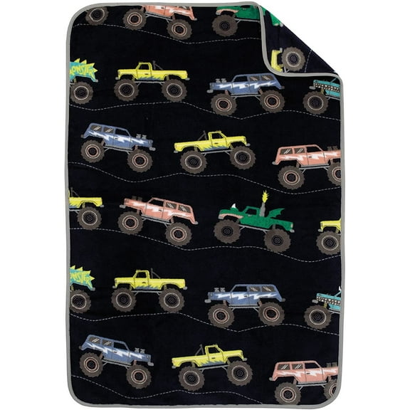 Carter's Monster Trucks Toddler Throw Blanket - 30" x 45" - Super Soft, Plush, Warm and Comfortable