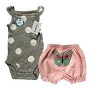 Carters Newborn Baby Girls 2-Piece Bodysuit & Butterfly Shorts Outfit Set Pink