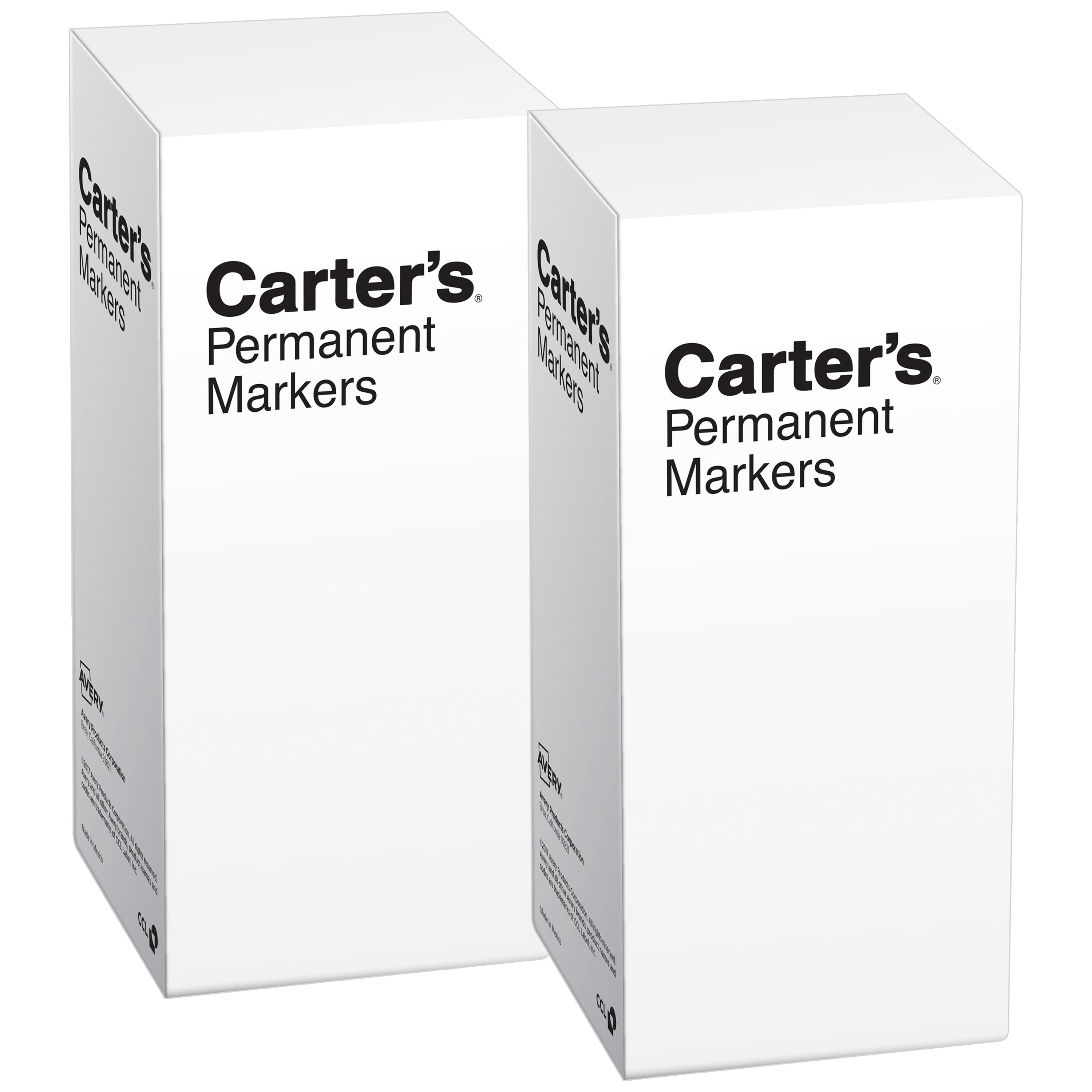 Carter's Permanent Markers, Chisel Tip, Large Desk-Style Size, 12 per Pack, 2 Packs, 24 Black Markers Total (50216)