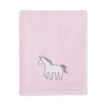 Carter's Pink Unicorn Coral Fleece Baby Blanket 30" x 40" with Unicorn Applique