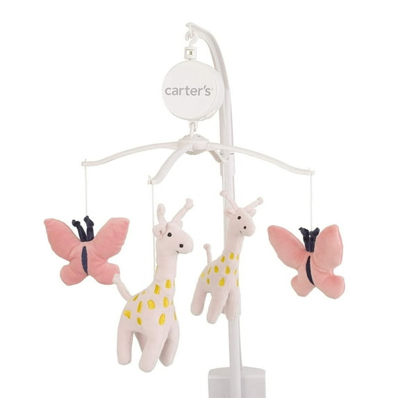 Carter's Pretty Pink Giraffes Coral Butterflies Musical Mobile