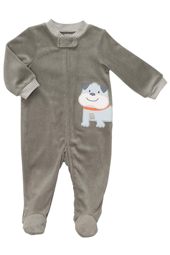 Terry Snap - Grey Solid Dog-9M
