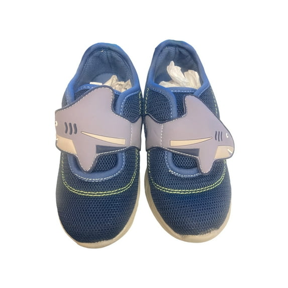 Carter's Toddler Boy's Light Up Velcro Strap Pull On Sneaker (Navy Shark, 6)