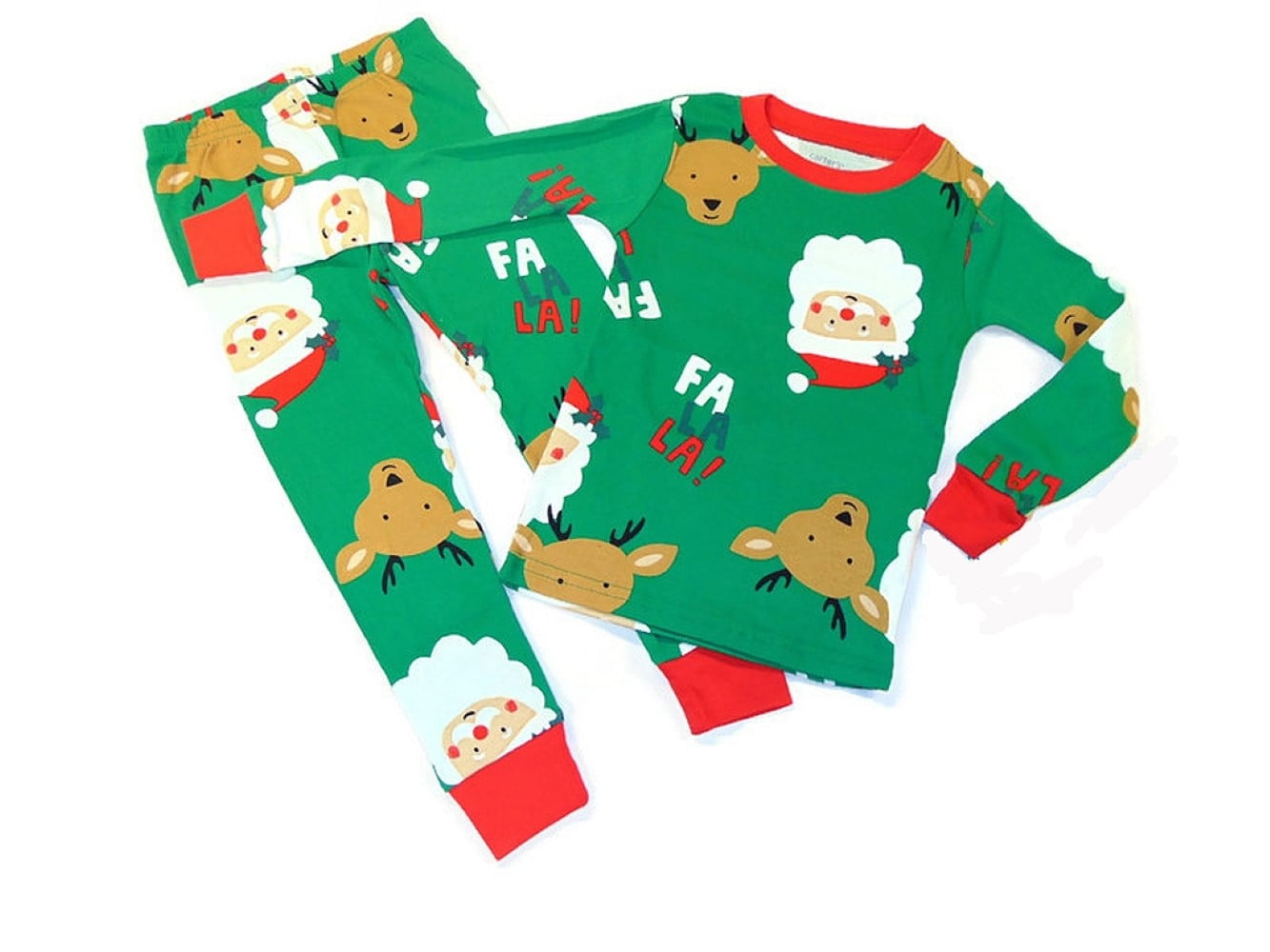 Carters green santa pajamas hotsell