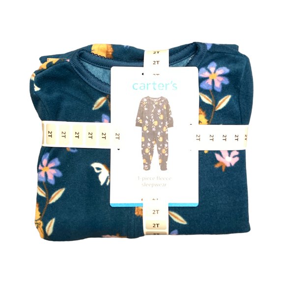 Carter's Toddler Boy's Striped Fishing Bear Fleece Footed Pajama Sleeper, Size 4T