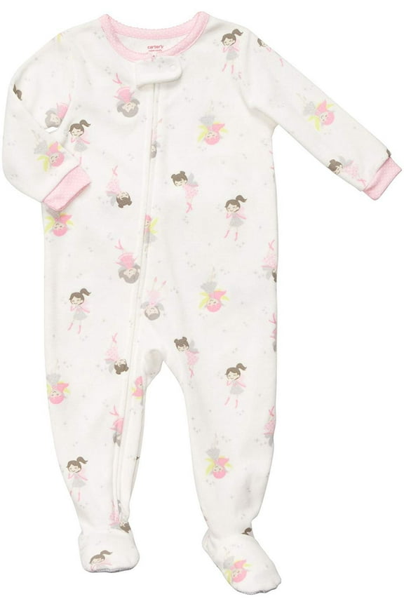 Toddler Footed Fleece Sleeper - Fairy Print-5T
