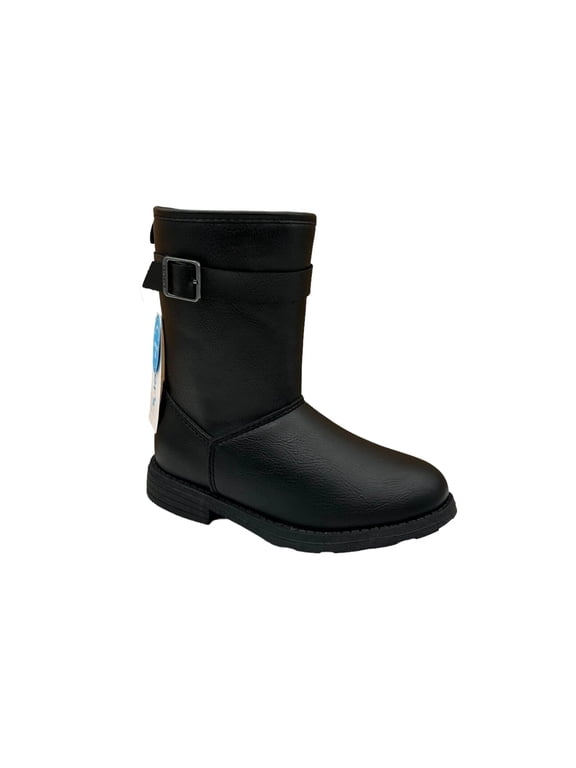 Toddler Girl's Fashion Mid Calf Boots Size 10 Black Lined Side Zipper