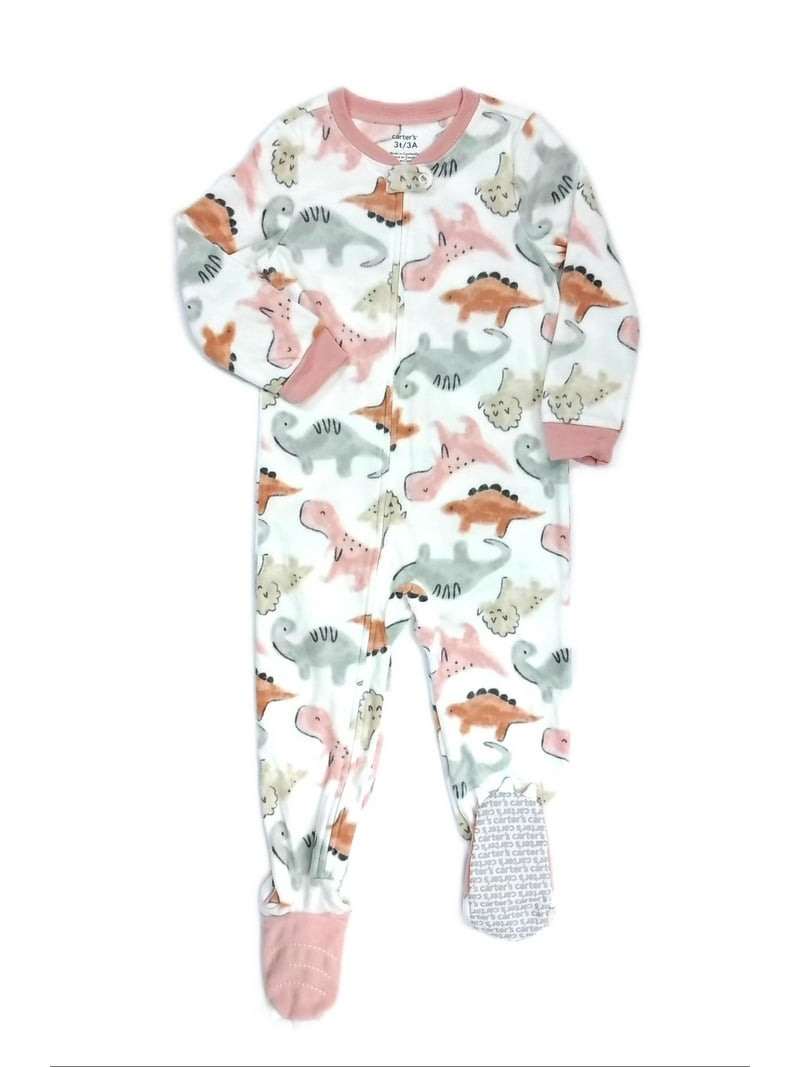 Carter's Toddler Girl's Fleece Dinosaur Print Dino Footed Pajama