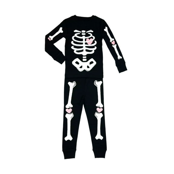 Toddler Girl Carter's 2-pc. Glow in The Dark Skeleton Pajama Top & Pajama Bottoms Set Color: Black Size: 5T