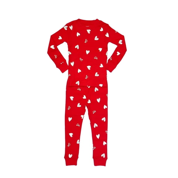 Carter's Toddler Girl's Red Hearts 'Love You' Valentines Day Cotton Pajama Set, Size 5T