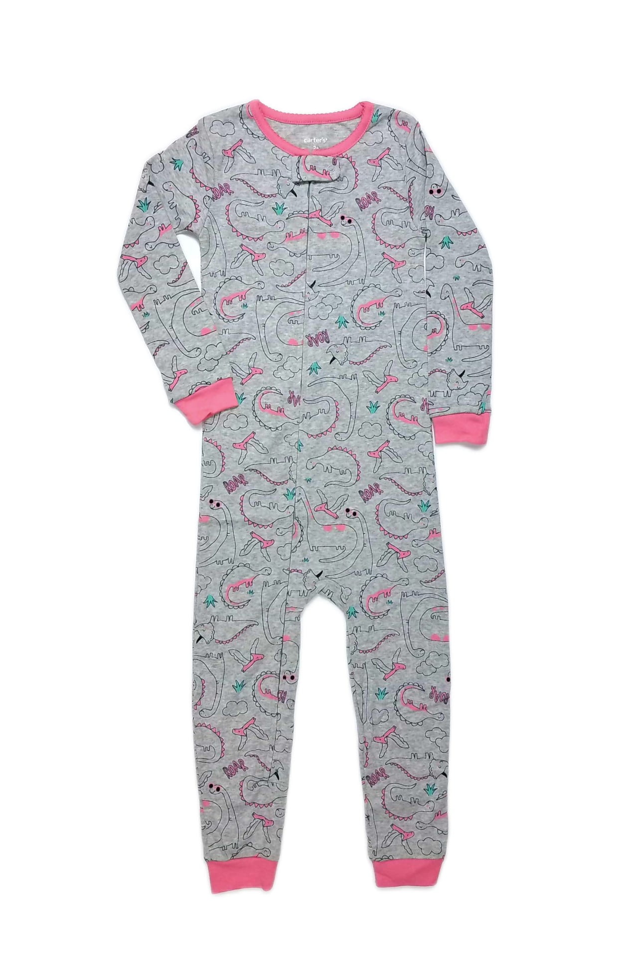 Carter's Toddler Girls Cotton Footless Dinosaur Sleeper, One-Piece Pajama (Size 4T)