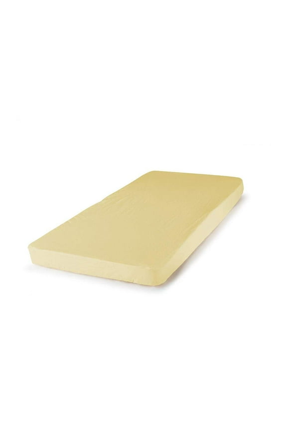 Yellow Cotton Fitted Bed Sheet Set, Infant - Machine Washable