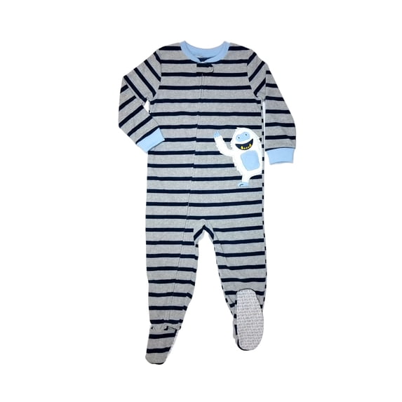 Carter's Yeti, Abominable Snow Monster Striped Fleece Footed Pajama Sleeper, Size 3T