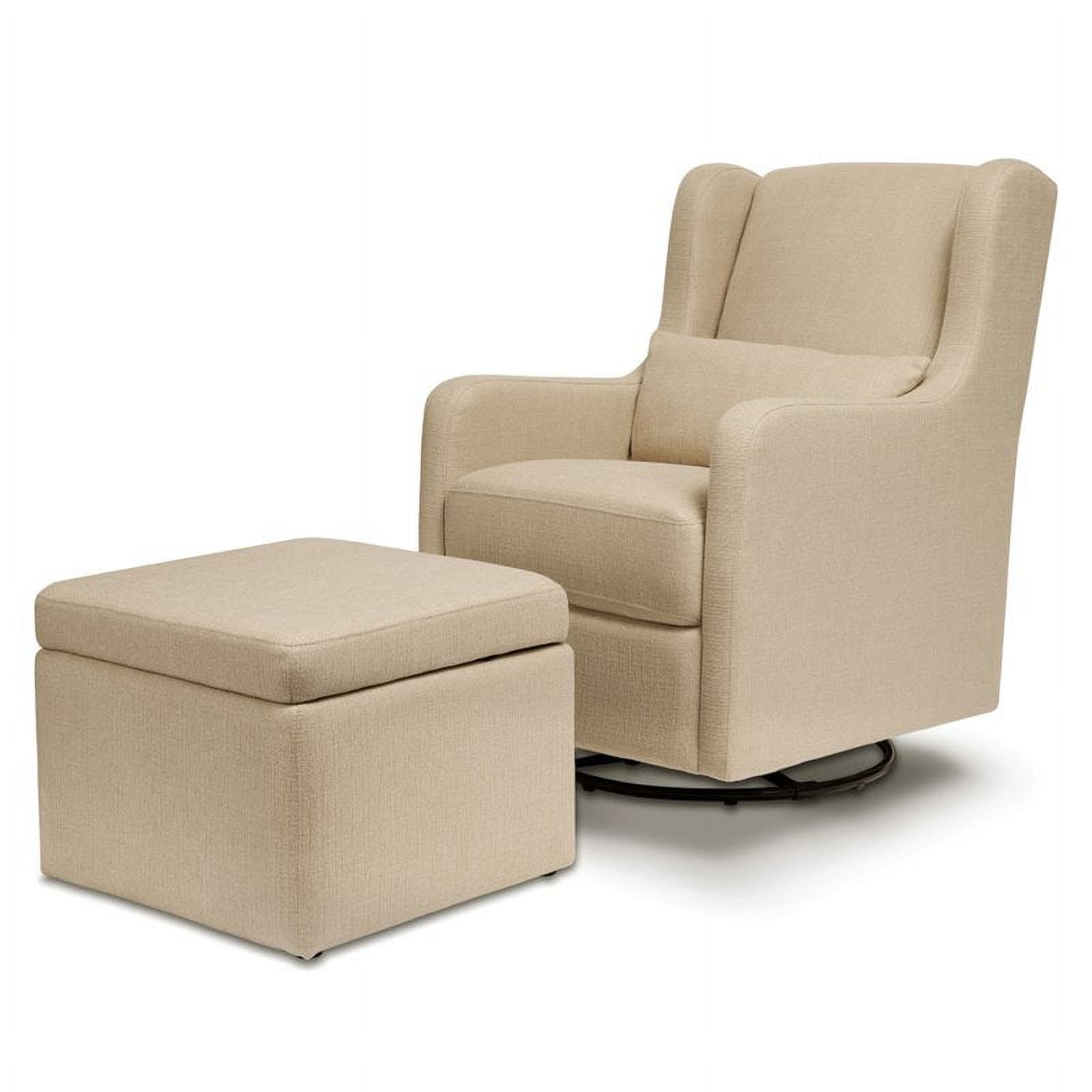 Carter's by DaVinci Adrian Kids Modern Glider Rocking Chair with Storage Ottoman, Khaki