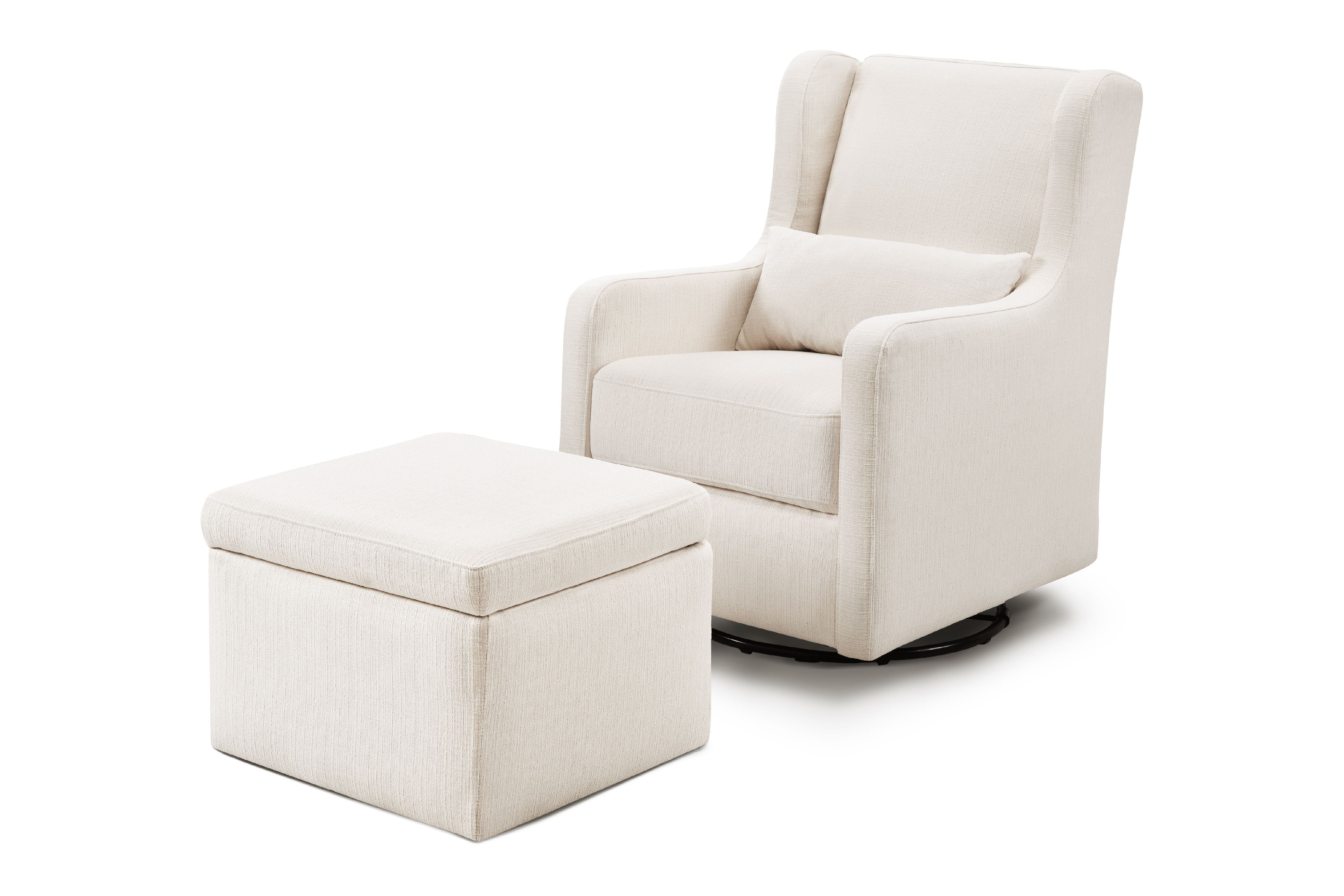 Carter's by DaVinci Adrian Swivel Glider with Storage Ottoman, Performance  Cream