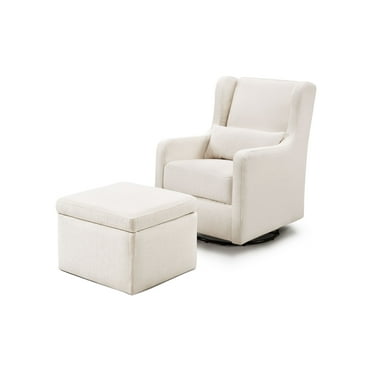 Carter's by DaVinci Adrian Swivel Glider with Storage Ottoman, Performance Cream