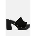 thumbnail image 1 of Cartera Soft Suede High Block Heel Clogs, 1 of 1