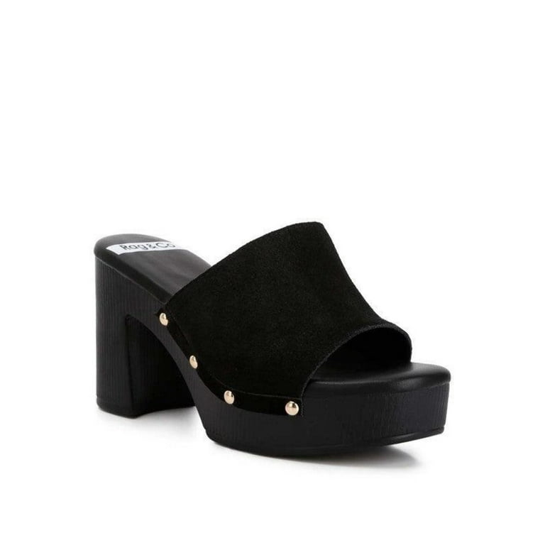 High block heel mules hot sale