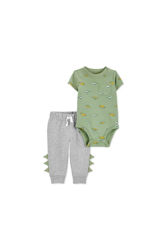 Carters Baby Boys 2 Pc. Dog Bodysuit Pants Set Green 3 months