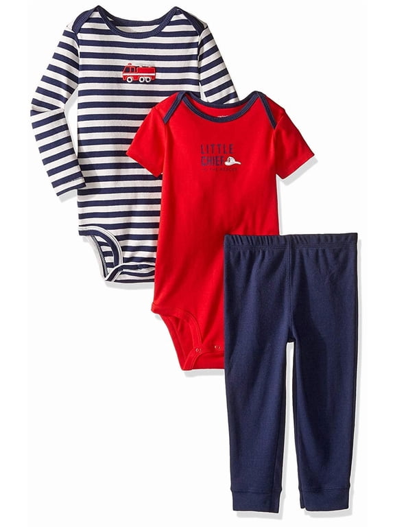 Baby Boys' 3 Piece Take Me Away Set Baby - Firetruck - Newborn