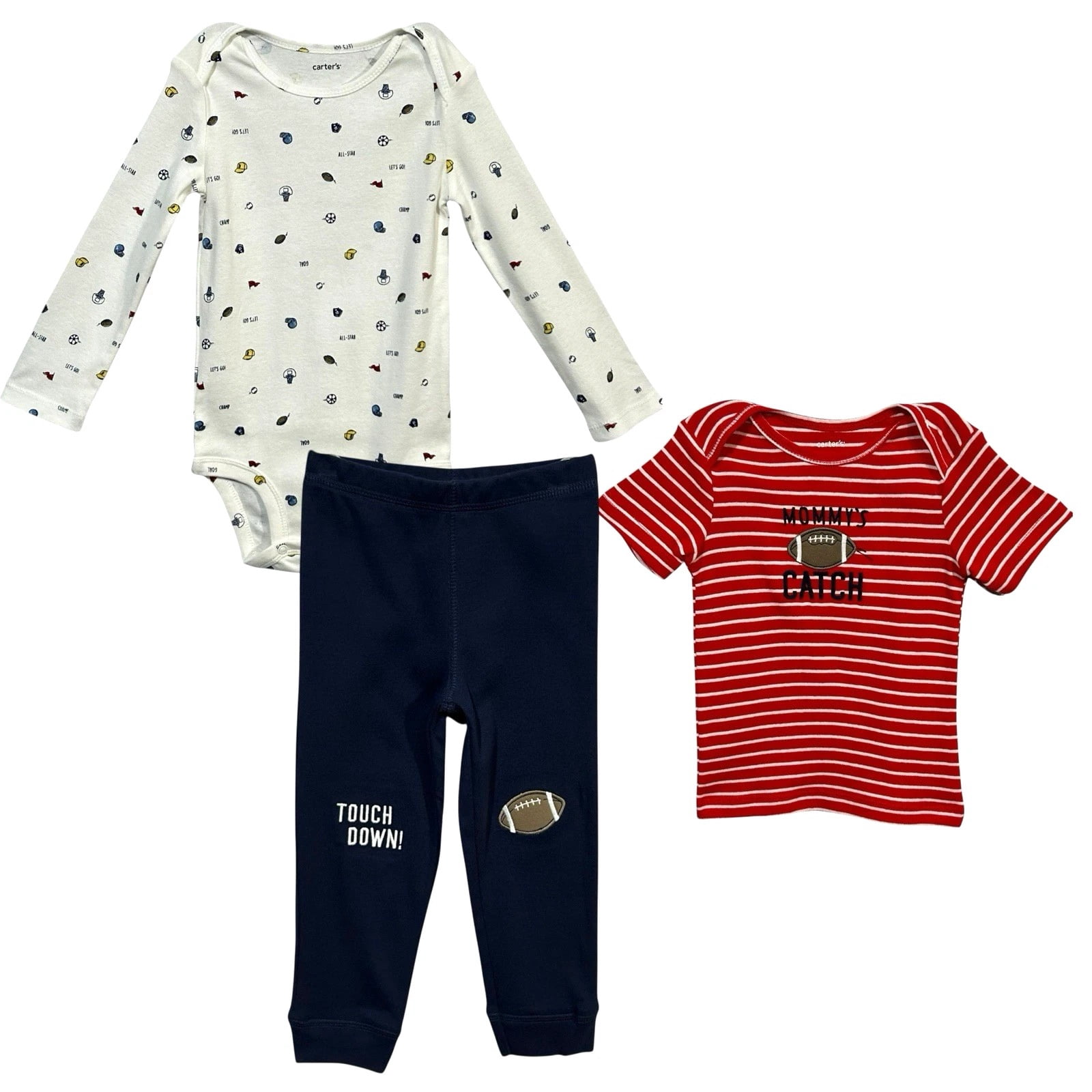 Carters Baby Boys 3pc Pants Top Bodysuit Outfit Set Size 18M Long 