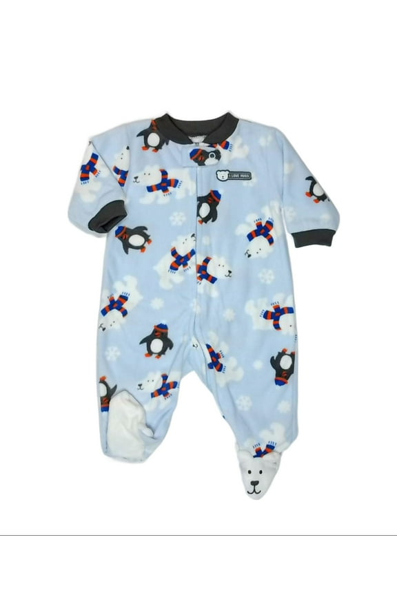 Carters Baby Boys Polar Bear Hugs Micro Fleece Sleep and Play, Size 3 Months