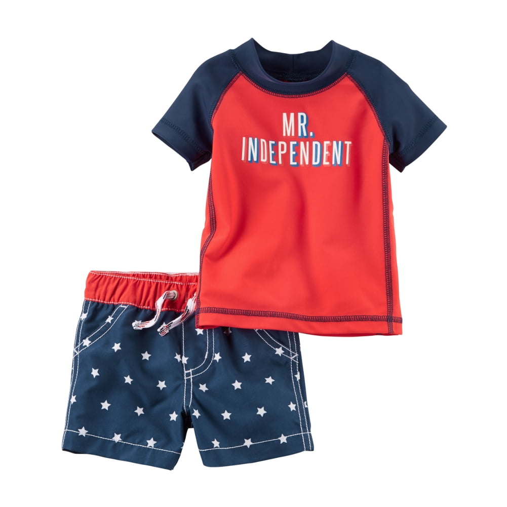 Carters Baby Clothing Outfit Boys Mr Independent Fourth of July Rashguard Set Blue