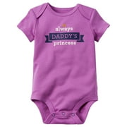 Carters Baby Clothing Outfit Girls Alway's Daddy's Princess Collectible Bodysuit Purple