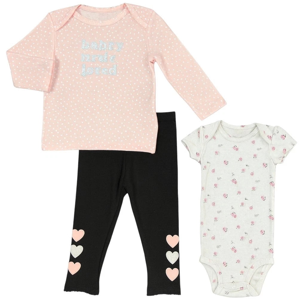 T-shirt Bébé Fille Carter's - Gris - Taille 12 Mois - Neuf Avec étiquettes - Fabriqué En Malaisie
