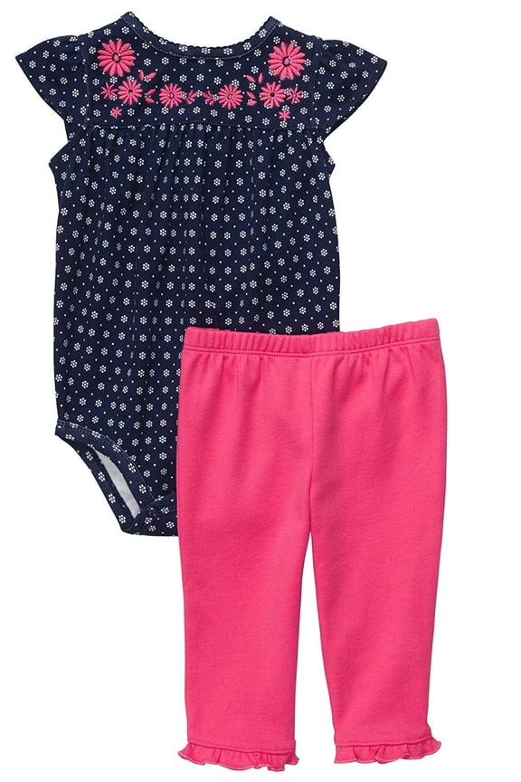 Carters Baby-Girls Infant Flower Embroidered Legging Set 18mos