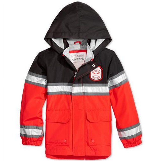Carters Boys 2T4T Rainslicker Reflective Jacket (Red 4T)