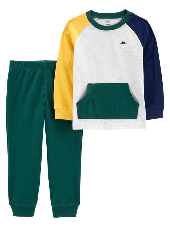 Carters Baby Boys Long Sleeves T-Shirt Joggers 2 Piece Set Green 6 months
