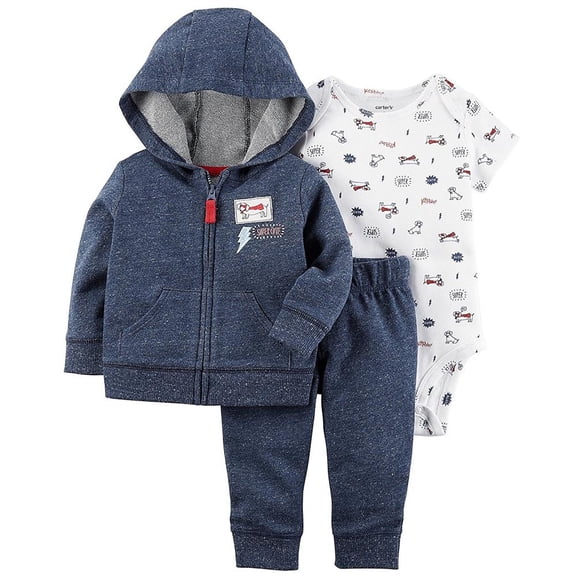 Carters Boys 3-24 Months Puppy 3 Piece Jacket Set (Blue 6 Months)