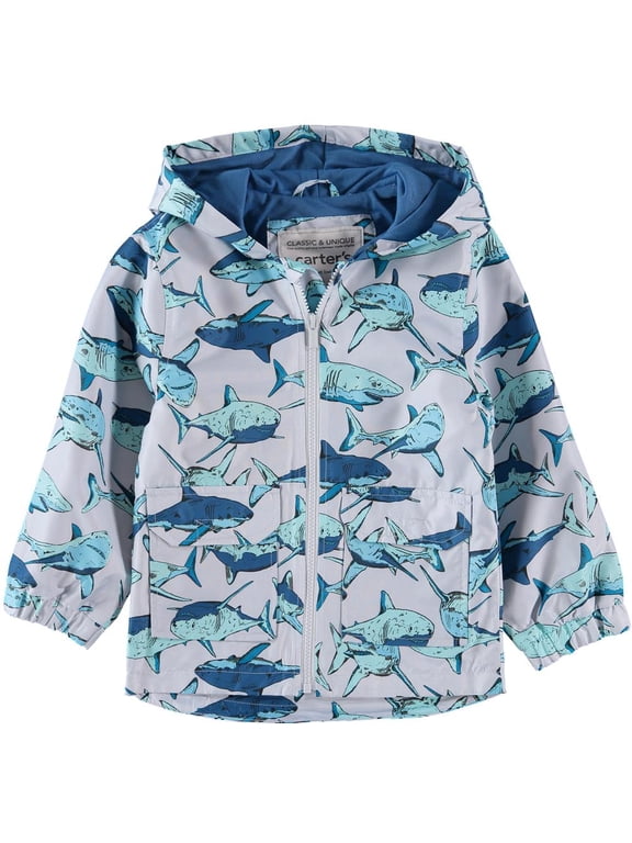 Carters Boys 4-7 Shark Print Rainslicker (Blue 4)
