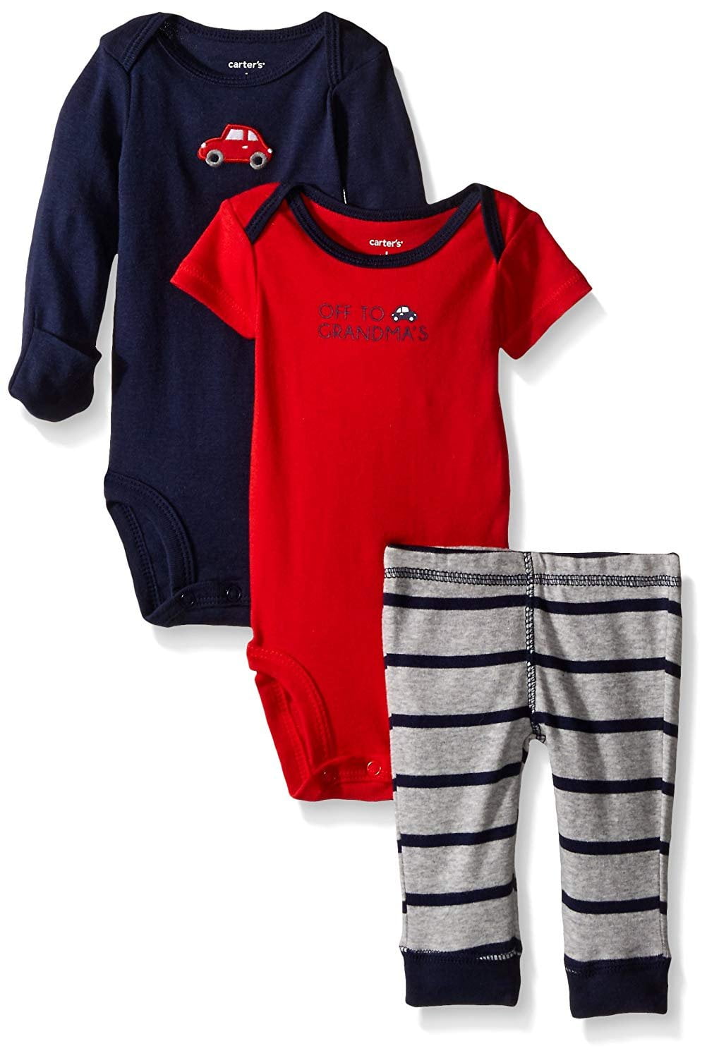 Carters Boys Newborn-24 Months 3pc Car Onesie Set Newborn