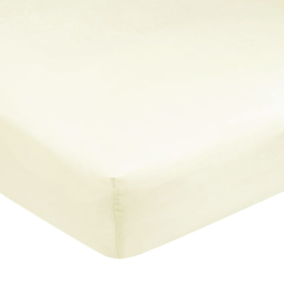 Carters Easy Fit Standard Crib Mattress Fitted, 100% Cotton Sheet - Ecru