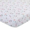 thumbnail image 1 of Carters Girl Woodland Pink, Aqua, Grey and White Super Soft Fitted Mini Crib Sheet, Woodland Single, 1 of 3