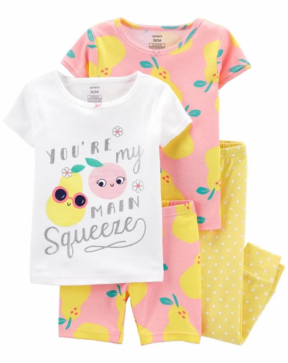 Carters Girls 12 24 Months 4 Piece Main Squeeze Snug Fit Cotton