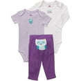 thumbnail image 1 of Carters Girls 3pc Owl Onesie Set, Purple,24M, 1 of 2