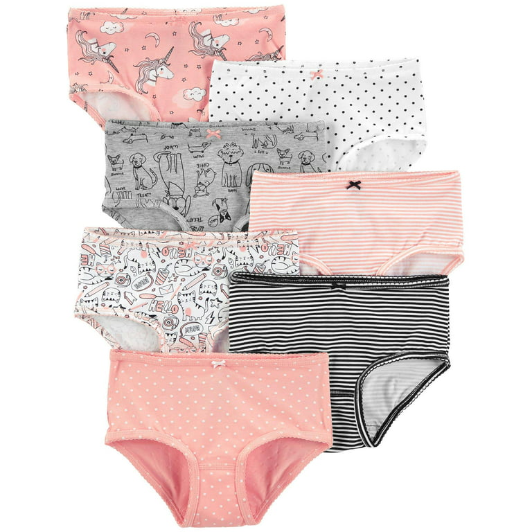Carters Girls Underwear, 7 Pack Animal Print Brief Panties (Little Girls &  Big Girls) 