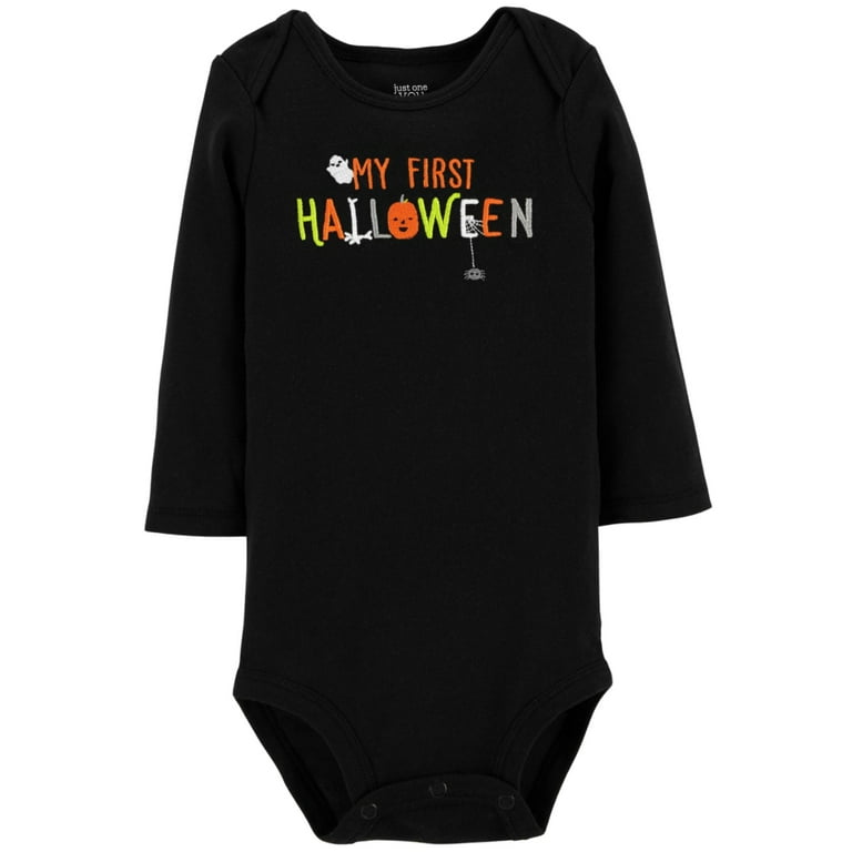 Carters Infant Boy Black My First Halloween Bodysuit Ghost Creeper